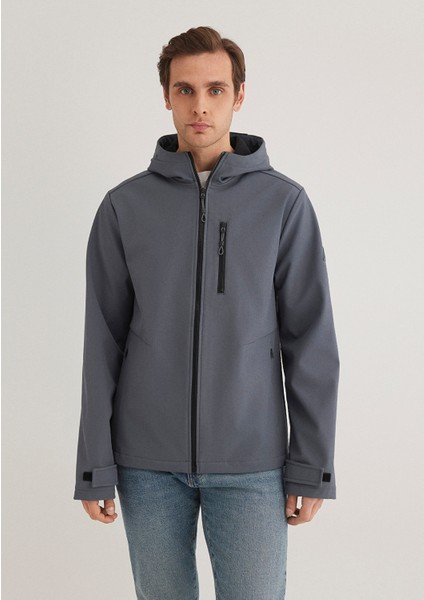 Kapüşonlu Antrasit Ceket 0110351-80776