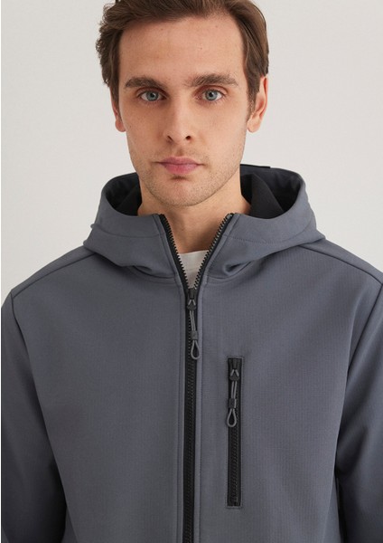 Kapüşonlu Antrasit Ceket 0110351-80776