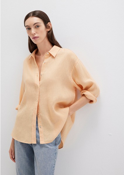 Turuncu Keten Gömlek 1210747-71219