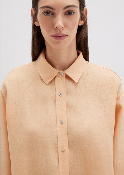 Turuncu Keten Gömlek 1210747-71219