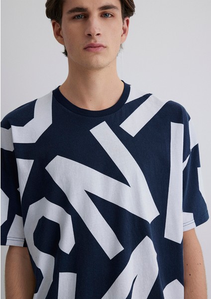 MVJNS Baskılı Lacivert Tişört 0610271-70490