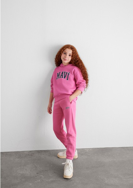 Mavi Logo Baskılı Pembe Eşofman Altı 7010000-70982