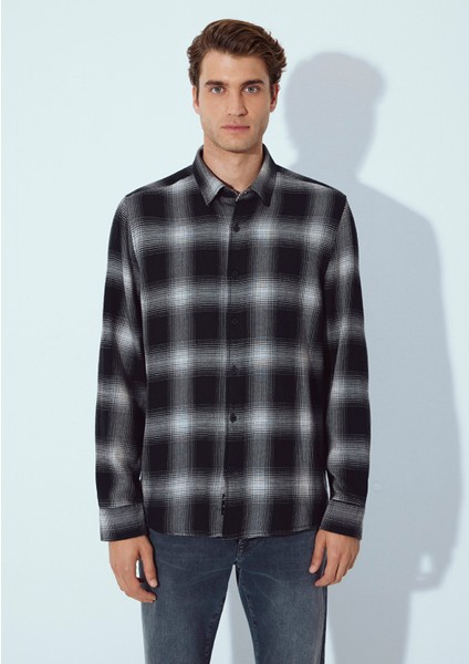 Kareli Siyah Gömlek 0211770-91367