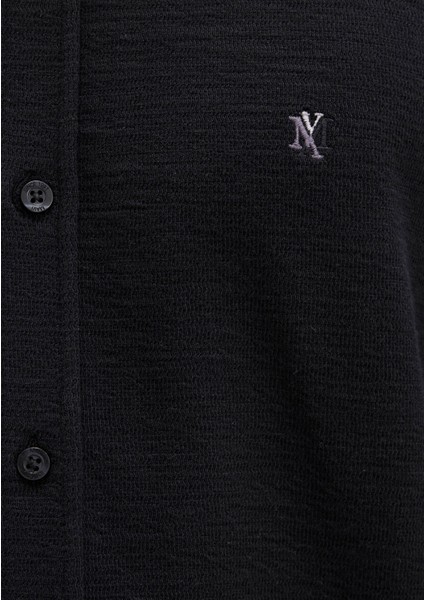 M Logo Nakışlı Siyah Örme Gömlek 0211789-900