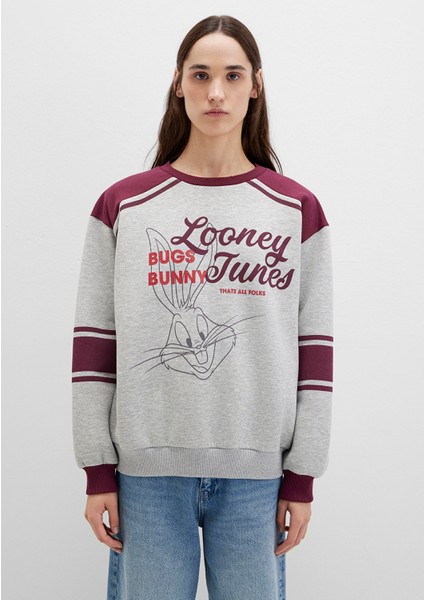 Bugs Bunny Baskılı Gri Sweatshirt 1S10464-83096