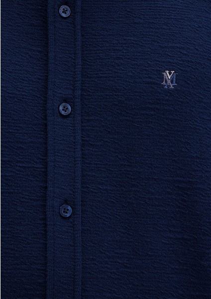 M Logo Nakışlı Lacivert Örme Gömlek 0211789-70497