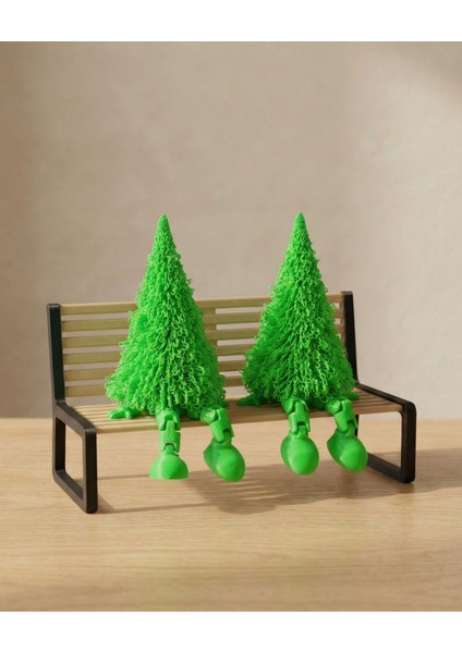Bank Üzerinde Yılbaşı Çam Ağacı Biblo Seti / 3'lü Dekoratif Figür (Bank Dahil) fiyatları