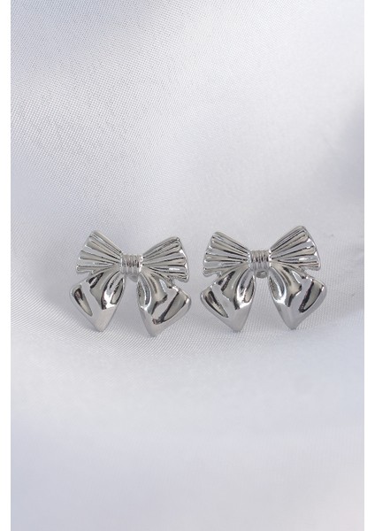 Pirinç Gümüş Renk Fiyonk Küpe