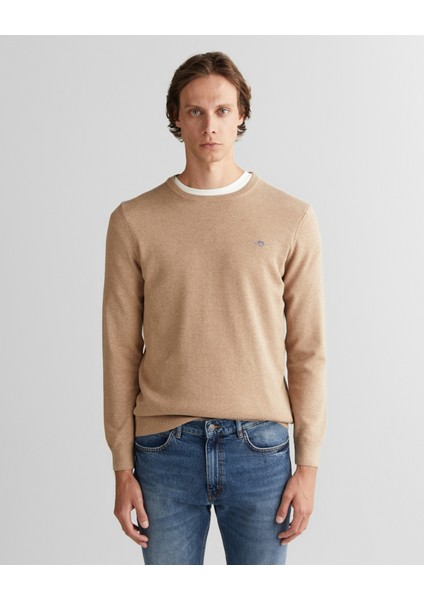 Erkek Bej Regular Fit Bisiklet Yaka Kazak 8030561.295