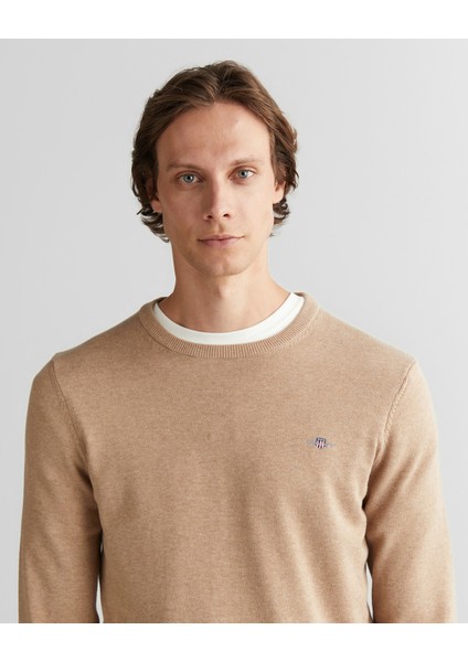 Erkek Bej Regular Fit Bisiklet Yaka Kazak 8030561.295 fırsatları