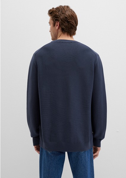 Bisiklet Yaka Lacivert Kazak 0710197-70497