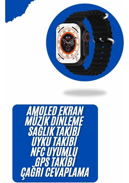 Yeni Nesil Akıllı Kol Saati Nabız Ölçer Gps Uyumlu 49 mm Kasa