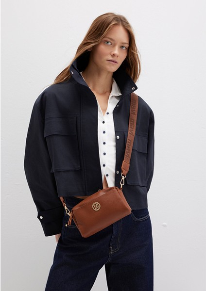 Mühür Logo Detaylı Kahverengi Çapraz Çanta 1912662-34614