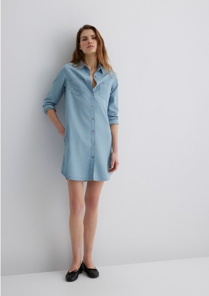 Liz Everyday Açık Mavi Jean Elbise 130656-89576