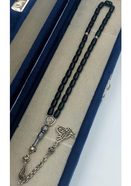 Koyu Yeşil Kapsül Kesim Alpaka Püskül Kehribar Tespih (Kutulu Tesbih) fiyatları