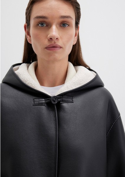 Siyah Suni Deri Ceket 1110612-900