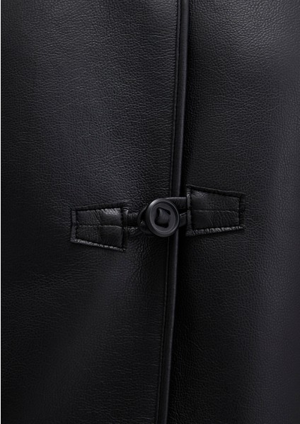 Siyah Suni Deri Ceket 1110612-900