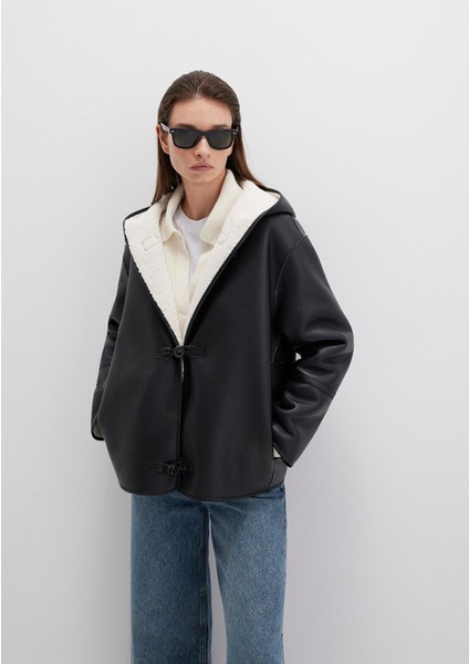 Siyah Suni Deri Ceket 1110612-900