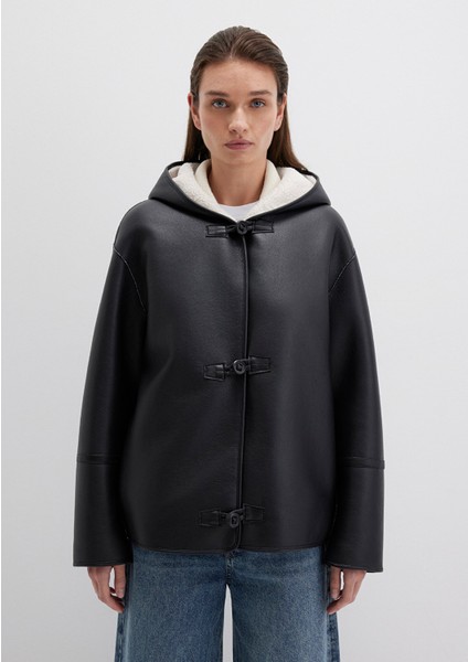 Siyah Suni Deri Ceket 1110612-900