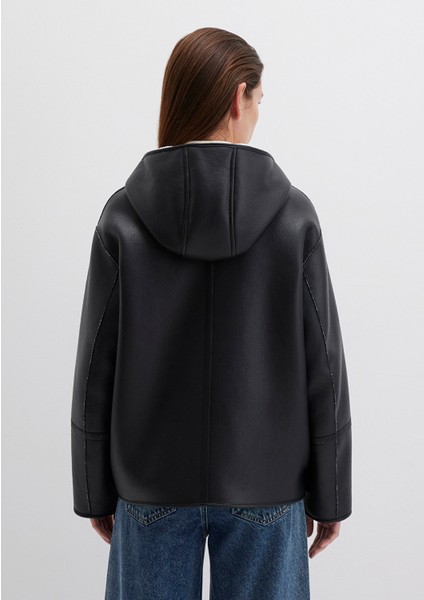 Siyah Suni Deri Ceket 1110612-900