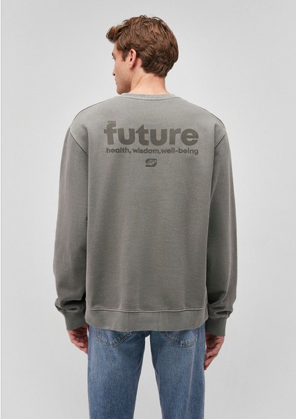 Sırt Detaylı Gri Sweatshirt 0S10248-85485