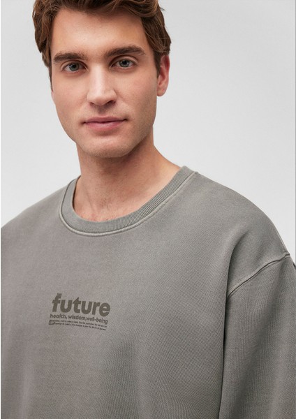 Sırt Detaylı Gri Sweatshirt 0S10248-85485