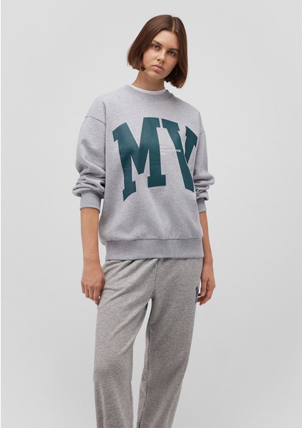 MV Logo Baskılı Gri Sweatshirt 1S10147-80196