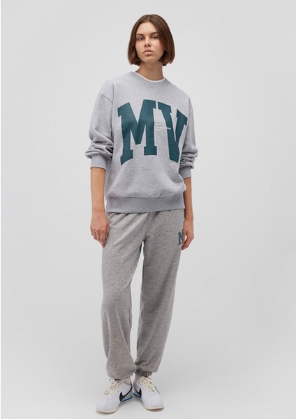 MV Logo Baskılı Gri Sweatshirt 1S10147-80196