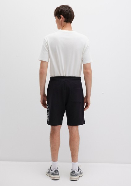 Mavi Baskılı Siyah Şort 0410225-900