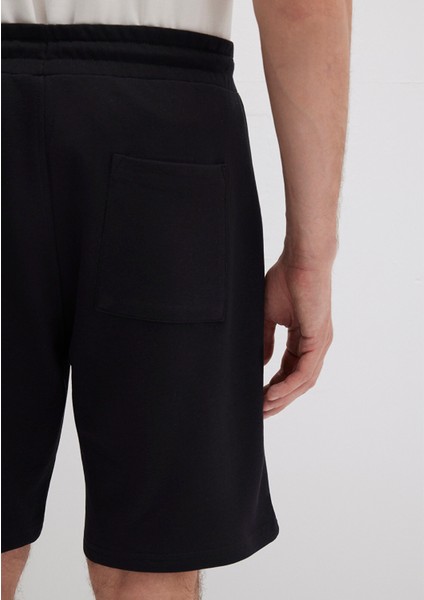 Mavi Baskılı Siyah Şort 0410225-900