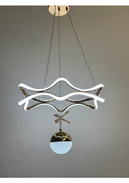 Modern Lüks Salon Model Ledlı 3 Renk Krom Sarkıt Avıze fiyatları