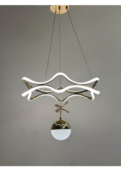 Modern Lüks Salon Model Ledlı 3 Renk Krom Sarkıt Avıze modelleri