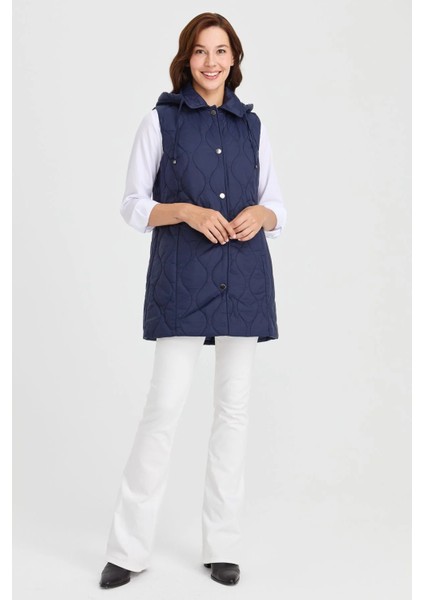 Kadın Kapüşonlu Kapitone Yelek 23406-26K fiyatları