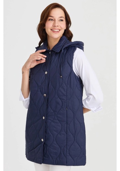 Kadın Kapüşonlu Kapitone Yelek 23406-26K fırsatları