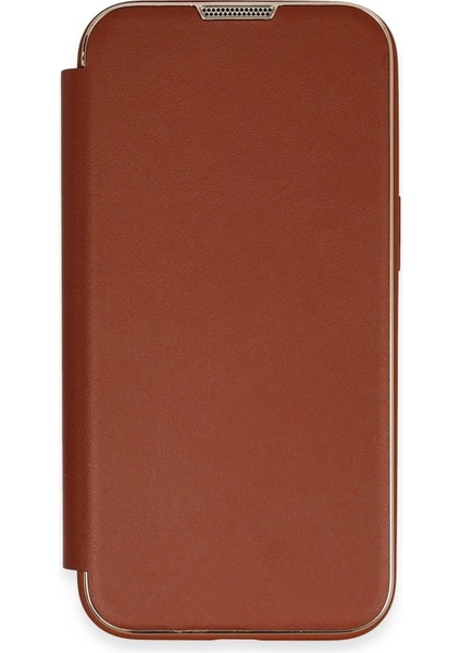 iPhone 14 Pro Max Kılıf Dolpin Kapaklı - Kahverengi fiyatları