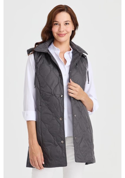 Kadın Kapüşonlu Kapitone Yelek 23406-26K fırsatları