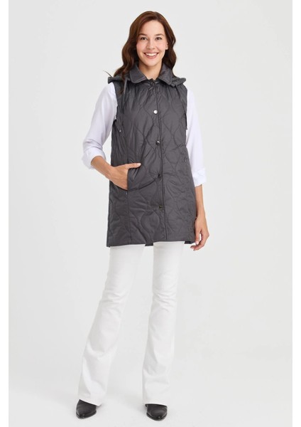 Kadın Kapüşonlu Kapitone Yelek 23406-26K indirimleri