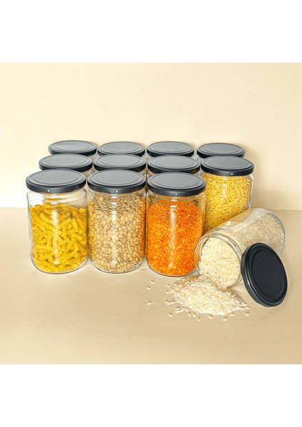 Home 12'li 660 ml Mat Siyah Kapaklı Shrinkli Baharatlık Kavanoz fiyatları