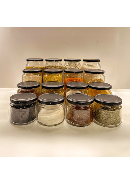 Home 12'li 660 ml Mat Siyah Kapaklı Shrinkli Baharatlık Kavanoz indirimleri