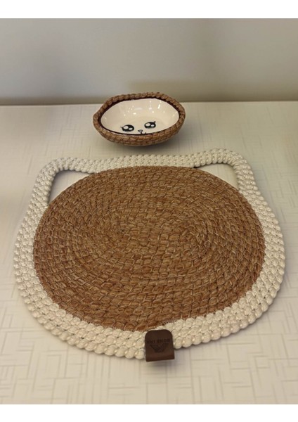 Homeinn Pet - Hasır Görünümlü Kedi Paspası ve Mama Kabı - Leke Tutmaz fiyatları