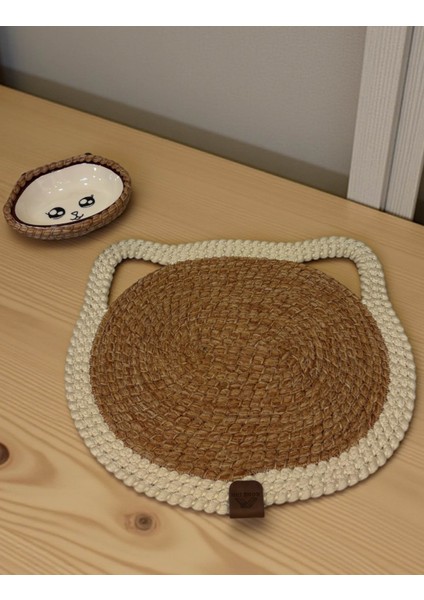 Homeinn Pet - Hasır Görünümlü Kedi Paspası ve Mama Kabı - Leke Tutmaz modelleri