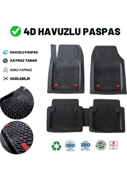 Seat Cordoba Sedan 2003 Uyumlu 4d Havuzlu Üniversal Yeni Nesil Paspas Siyah Gold Seri