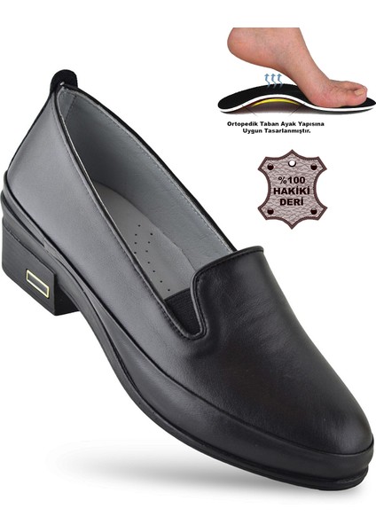 35T8 Ortopedik Taban Içi Dışı Hakiki Deri Kadın Ayakkabı Topuklu Kadın Deri Ayakkabı