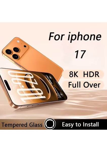 Iphone 17 Pro Şeffaf Kendinden Aparatlı Ekran Koruyucu 5d 360 Kaplama Tam Koruma