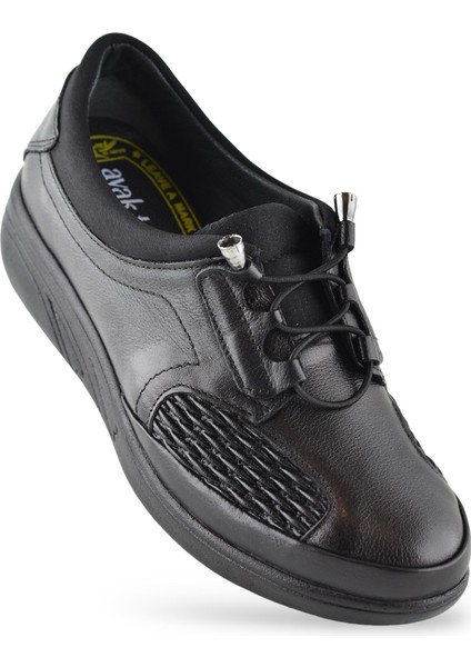 4204 Tam Ortopedik Taban Günlük Hakiki Deri Kadın Ayakkabı Anne Ayakkabısı