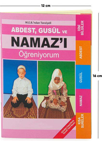 Abdest, Gusül ve Namazı Öğreniyorum Kitabı - Çanta Boy - Pembe - M.e.b Tavsiyelidir