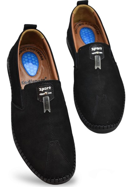 066 Tam Ortopedik Taban Hakiki Deri Nubuk Erkek Ayakkabı Günlük Erkek Ayakkabı Topuk Jelli