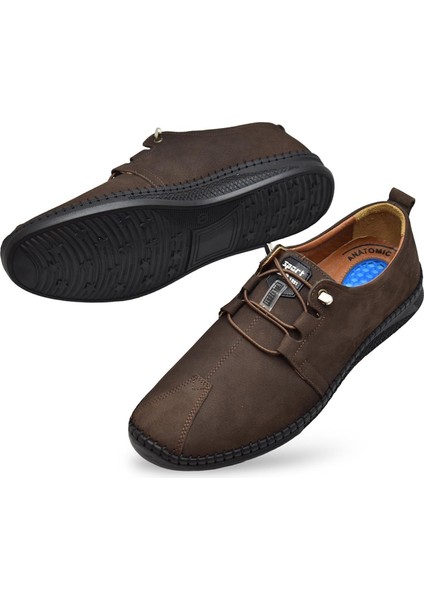 066 Tam Ortopedik Taban Hakiki Deri Nubuk Erkek Ayakkabı Günlük Erkek Ayakkabı Topuk Jelli