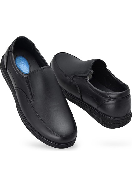 TAB401 Jelli Ortopedik Topuk Masajlı Hakiki Deri Erkek Ayakkabı Kauçuk Taban