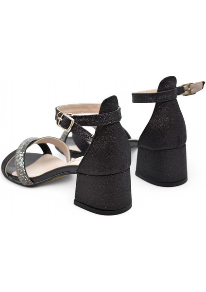 351 Abiye Kız Çocuk Topuklu Ayakkabı Taşlı Açık Kız Çocuk Nişan Abiye Ayakkabısı